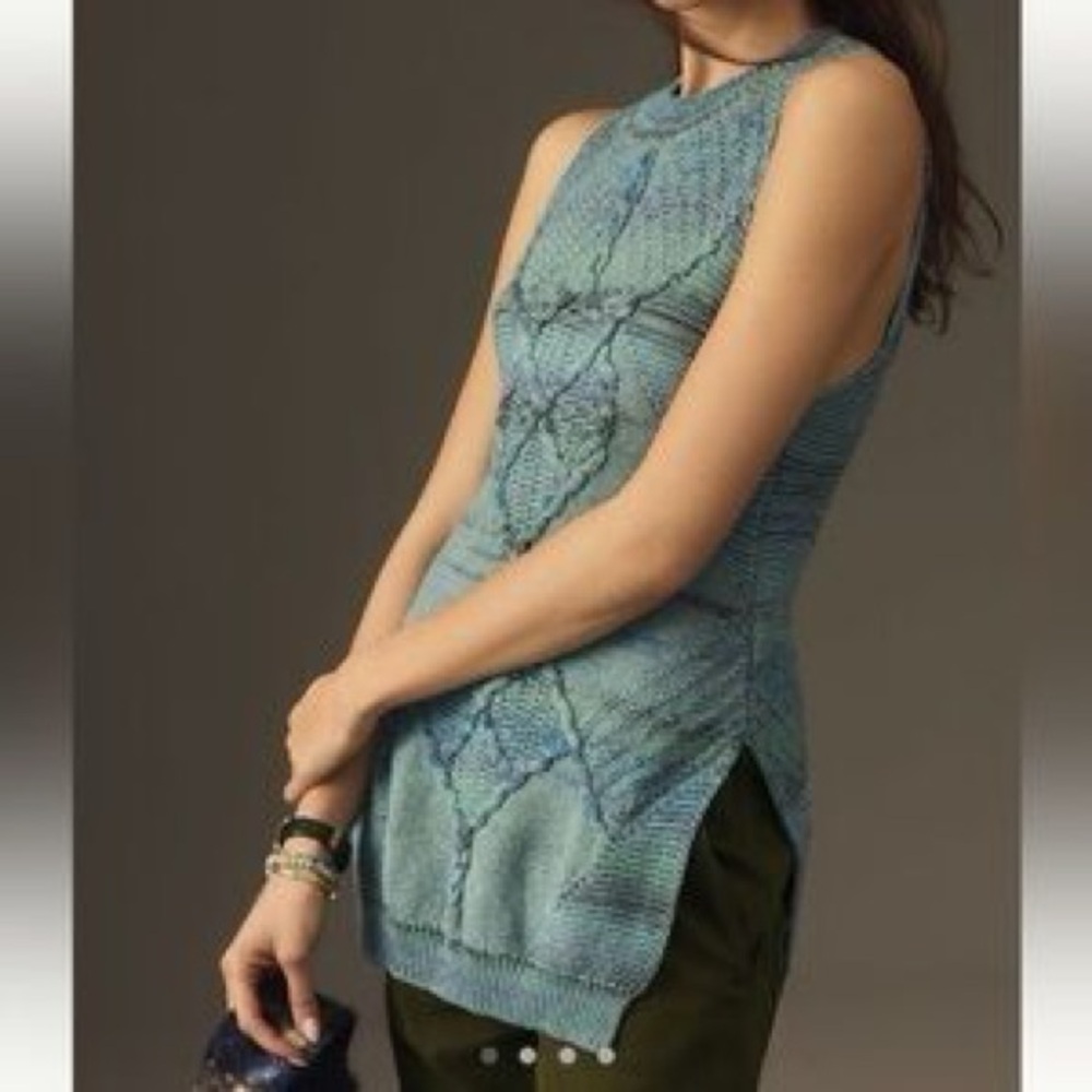 NWT Anthropologie Pilcro Crochet Halter Neck Tunic SZ XS